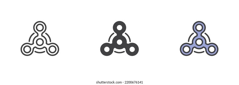 Molecular Structure Icon. Line, Glyph And Filled Outline Colorful Version, Outline And Filled Vector Sign. Symbol, Logo Illustration. Different Style Icons Set. Vector Graphics