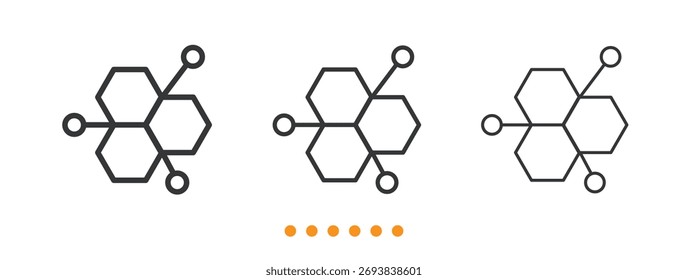 Symbol Molekulare Struktur. Dünne Linie Symbol Vektor