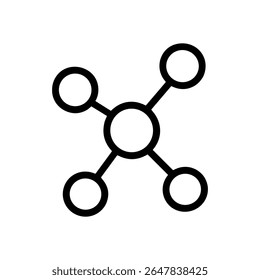 Molecular structure with interlinked connections. Icon symbol illustration