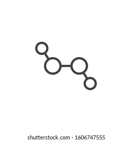 Molecular structure line icon. linear style sign for mobile concept and web design. Chemical formula outline vector icon. Symbol, logo illustration. Vector graphics