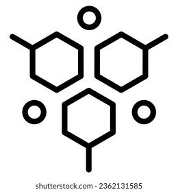 Molecular structure line icon, Medical tests concept, DNA test sign on white background, molecule icon in outline style for mobile concept and web design. Vector graphics