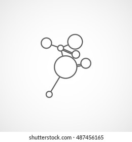 Molecular Structure Line Icon On White Background