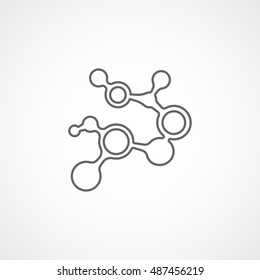 Molecular Structure Line Icon On White Background