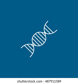 Molecular Structure Line Icon On Blue Background
