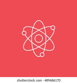 Molecular Structure Line Icon On Red Background