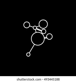 Molecular Structure Line Icon On Black Background