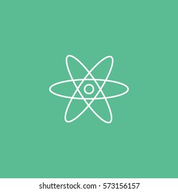 Molecular Structure Line Icon On Green Background