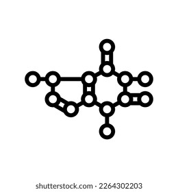 molecular structure line icon vector. molecular structure sign. isolated contour symbol black illustration