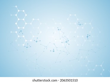 Molecular structure medical chemistry background science. Bio molecule vector DNA medicine hex