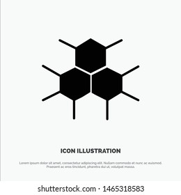 Molecular, Structure, Medical, Health solid Glyph Icon vector. Vector Icon Template background