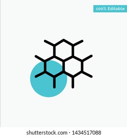 Molecular, Structure, Medical, Health turquoise highlight circle point Vector icon