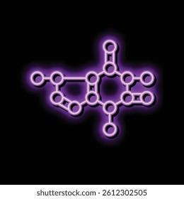 molecular structure neon light sign vector. molecular structure illustration
