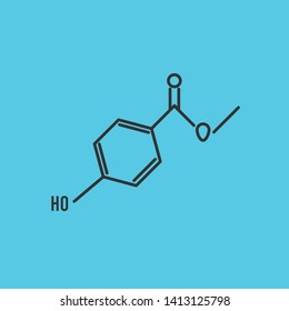 Molecular structure on blue background EPS Vector
