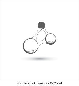 Molecular structure on the white  background