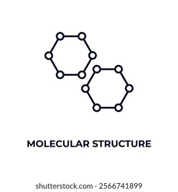 molecular structure outline icon. Linear vector from medical concept. Thin line molecular structure icon isolated on white background