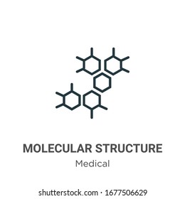 Molecular structure outline vector icon. Thin line black molecular structure icon, flat vector simple element illustration from editable medical concept isolated stroke on white background