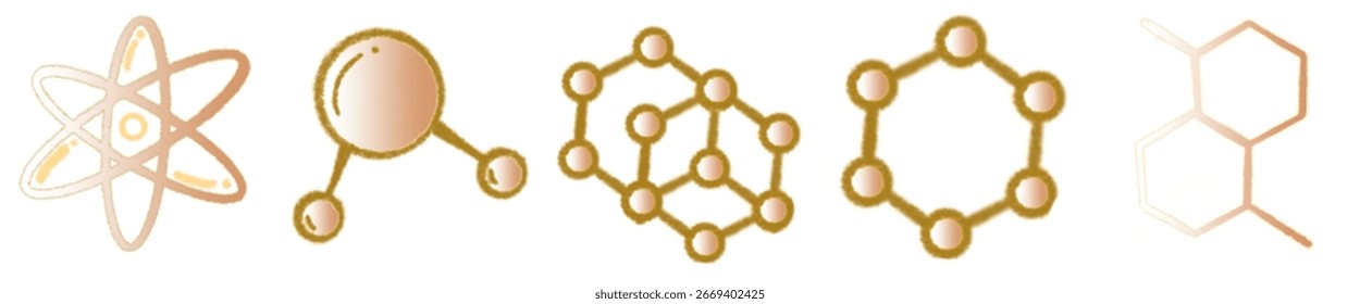 Ilustración de PNG de estructura molecular para diseño de Ciencia y química