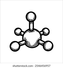 Molecular structure rectangular pyramid drawing sketch artwork illustration