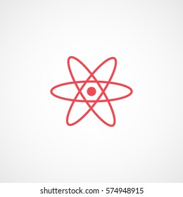 Molecular Structure Red Flat Icon On White Background