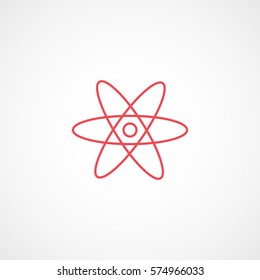 Molecular Structure Red Line Icon On White Background