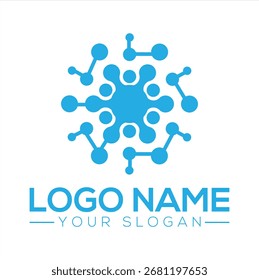 Molecular Structure in Scientific and Technological Symbol Logo