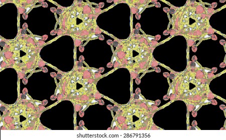 Molecular Structure Seamless Pattern Watercolor Hand Drawn Background. Vector illustration.