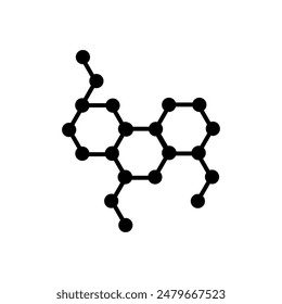Molecular structure vector icon. Chemical formula sign flat black trendy style illustration for web and app on white background..eps