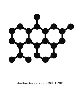 Molecular structure vector illustration - Hexagonal shaped molecule black icon 