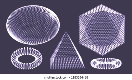 Molecular Structure Vector. Strand. Futuristic Connection. Abstract Molecule Grid. Illustration