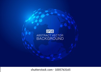 The molecular structure and world map constitute the sphere, the metaphor of the world and the concept of science and technology