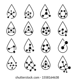 Molecular structures  collection on white background