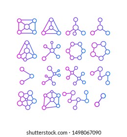 Molecular structures set on white background