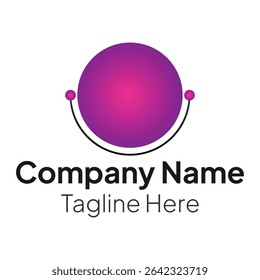 Molecular technology circle logo template for business and company