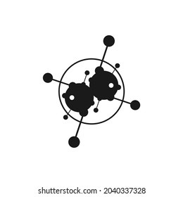 molecular vector cut in the middle of the circle