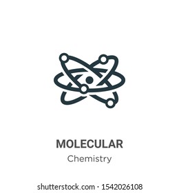Molecular vector icon on white background. Flat vector molecular icon symbol sign from modern chemistry collection for mobile concept and web apps design.