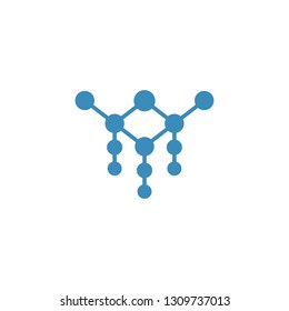molecular vector logo letter Y