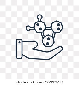 Molecular vector outline icon isolated on transparent background, high quality linear Molecular transparency concept can be used web and mobile
