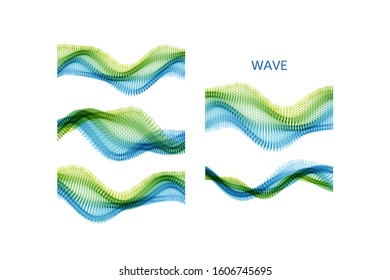 Molecular wave. Abstract background with dynamic particles. Layer of cells. Connection structure. 3d vector illustration for science or medical.
