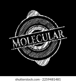 Molecular written with chalkboard texture. Vector Illustration. Detailed. 