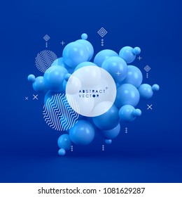 Molecule. 3D concept illustration. Vector template.