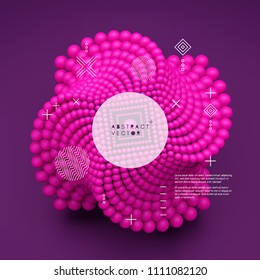 Molecule. 3D concept illustration. Vector template.