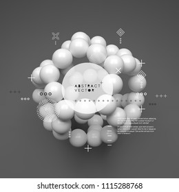 Molecule. 3D Concept Illustration. Vector Template.