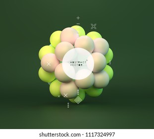 Molecule. 3D concept illustration. Vector template.