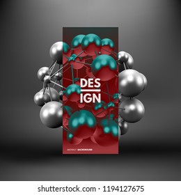 Molecule. 3D concept illustration. Vector template.