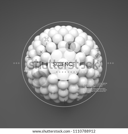 Molecule. 3D concept illustration. Vector template.