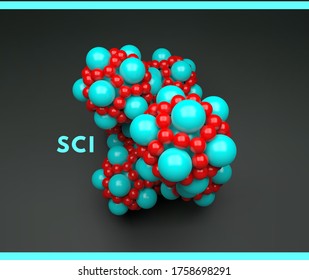 Molecule. 3D concept for science. Vector illustration.