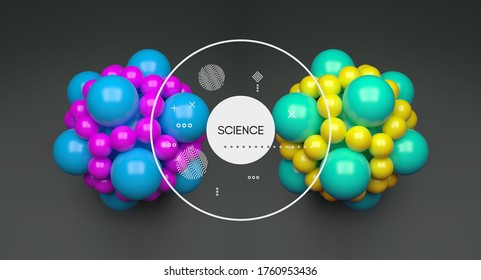 Molecule. 3D concept for science. Vector illustration.