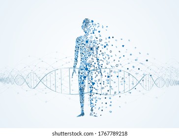 molecule abstract body concept of the human DNA chemistry science illustration 