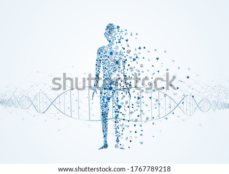 molecule abstract body concept of the human DNA chemistry science illustration 