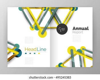 Informe anual de moléculas. Fondo abstracto vectorial